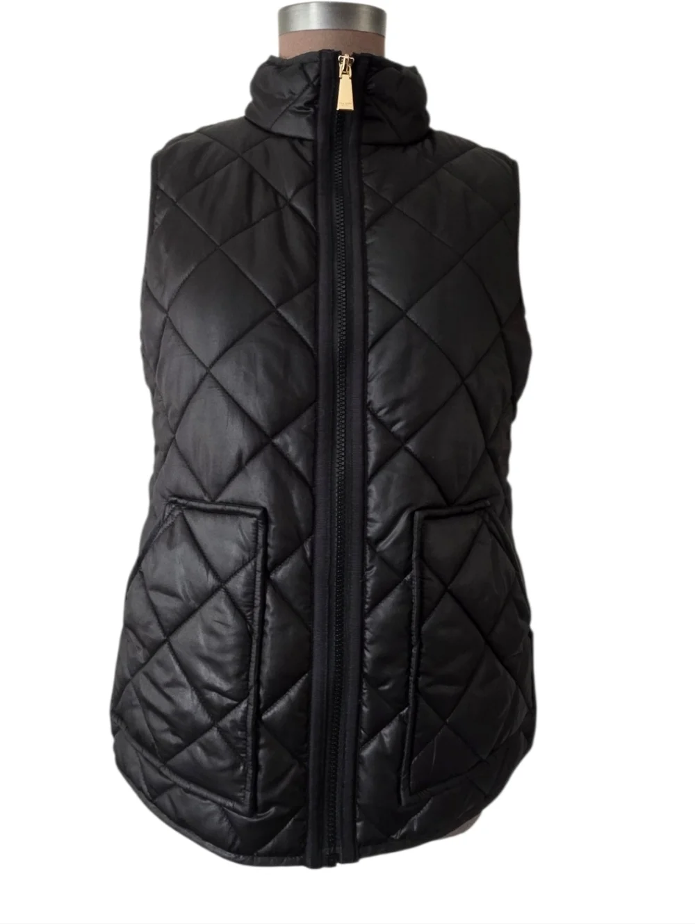 Kate Spade Full Zip Quilted Black VEST KSVK23768L-MA ‎ Size Medium